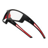 Clear Lens Sport Safety Sunglasses with Red Rubber Accents.