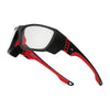 Clear Lens Sport Safety Sunglasses with Red Rubber Accents.