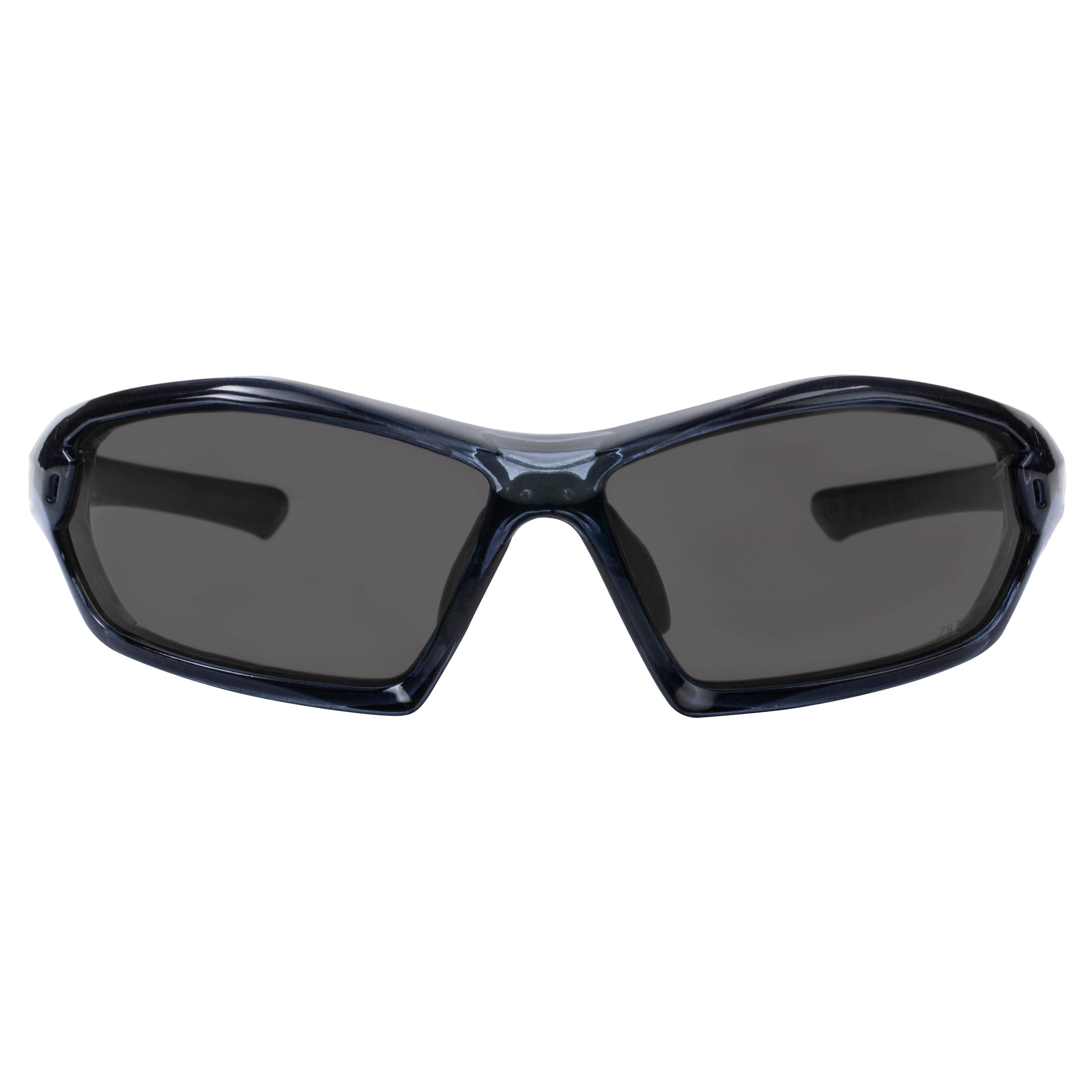 Dark Smoke Lens Translucent Frame Sport Safety Sunglasses with Adjustable Nose Pads.